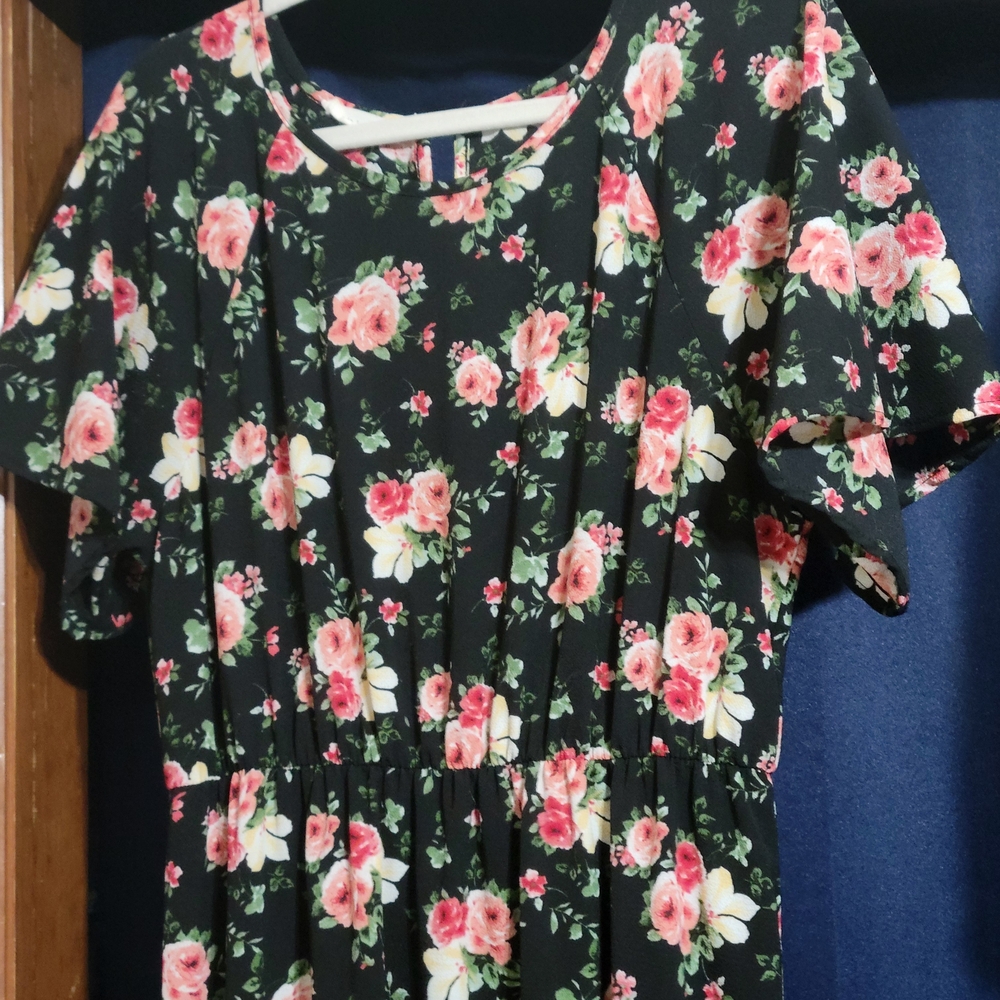 Floral Black Dress